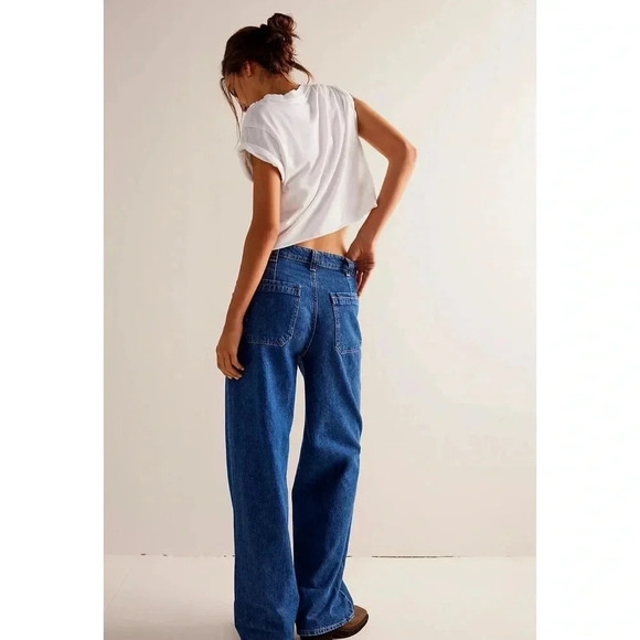 NWT Free People Palmer Cuffed Jeans Mid Rise Denim We The Free 26 - Picture 5 of 16